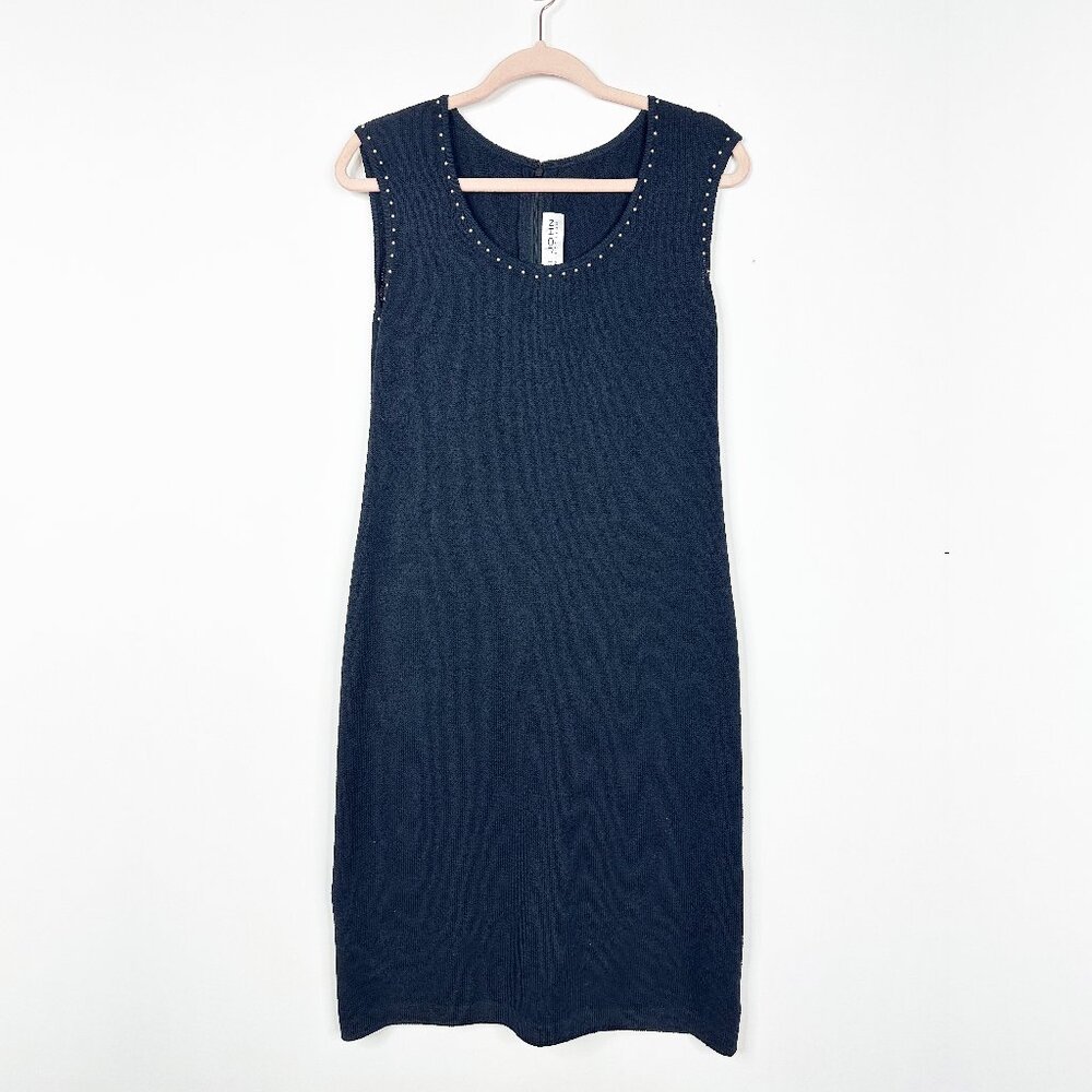 St. John Collection Black Santana Knit Dress Sleeveless S #A0566